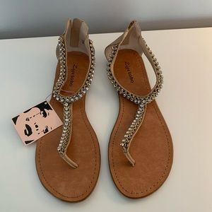 Nude and crystal Zigi Soho sandal